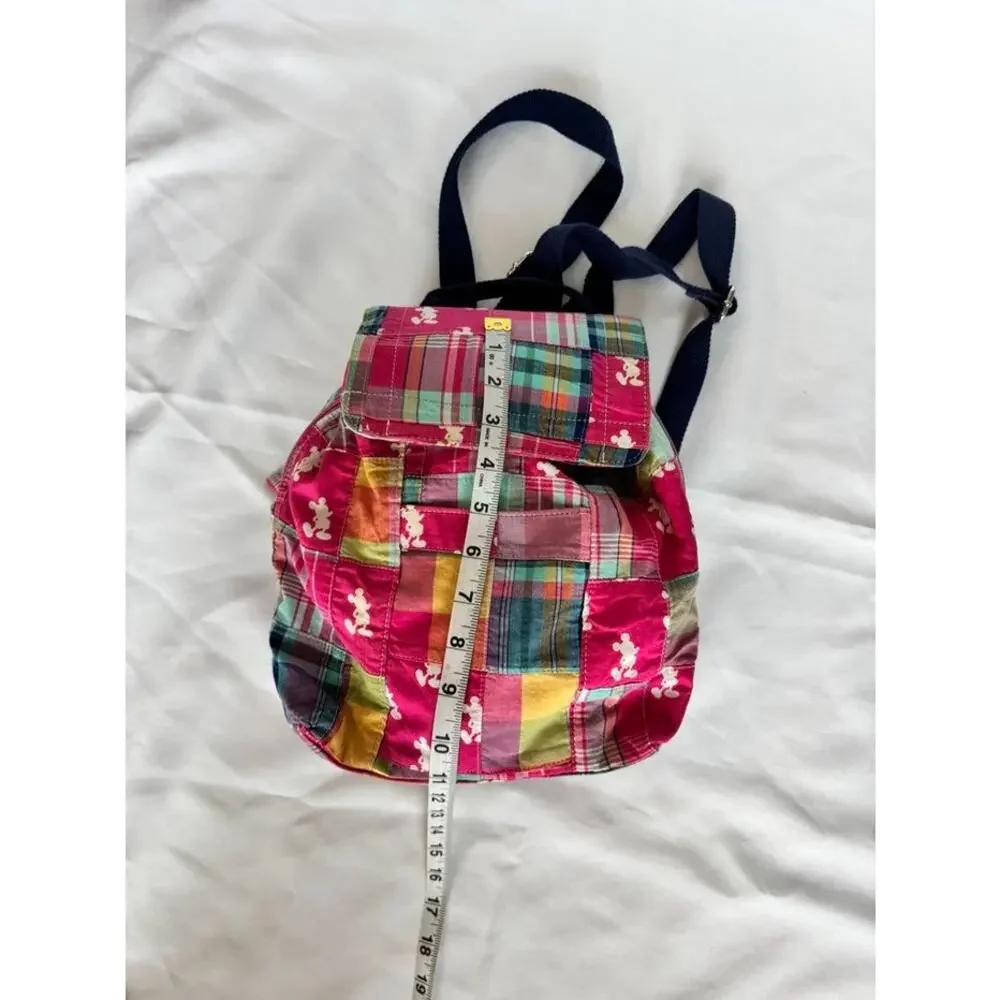 Colorful Disney Parks patchwork mini backpack with Mickey Mouse head silhouettes - Picture 4 of 16